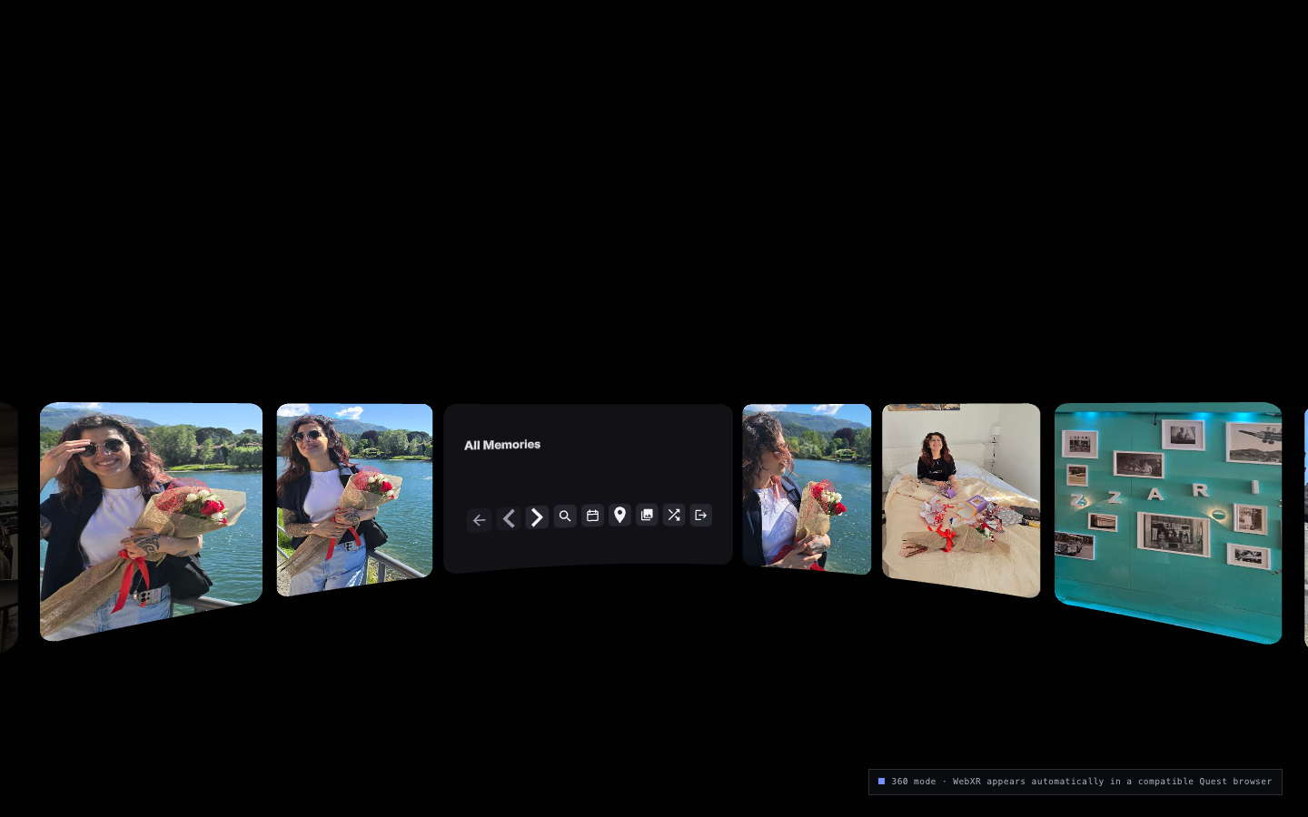 Atlas spatial menu inside the photo sphere