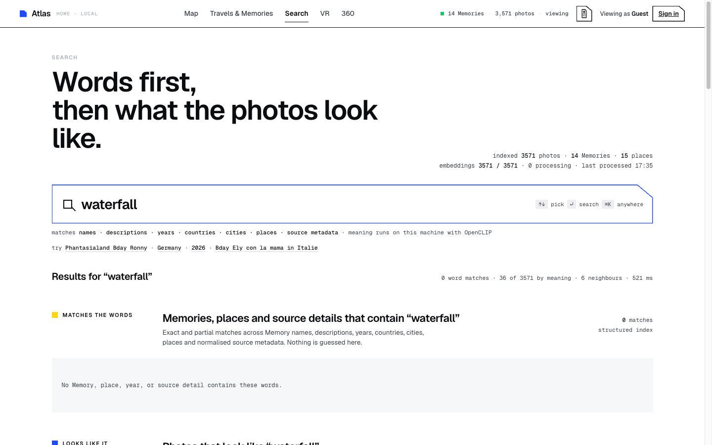 Semantic search for waterfall