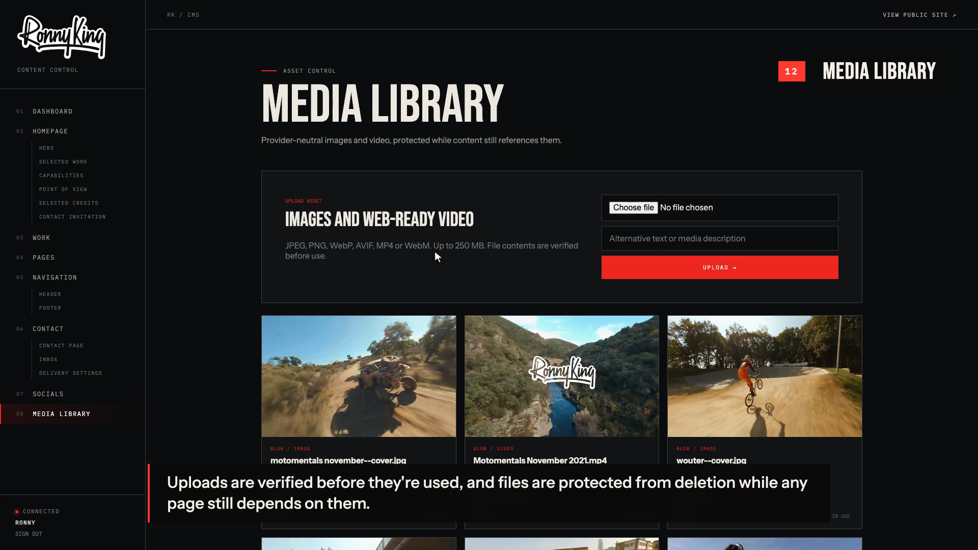 Ronny King production media library